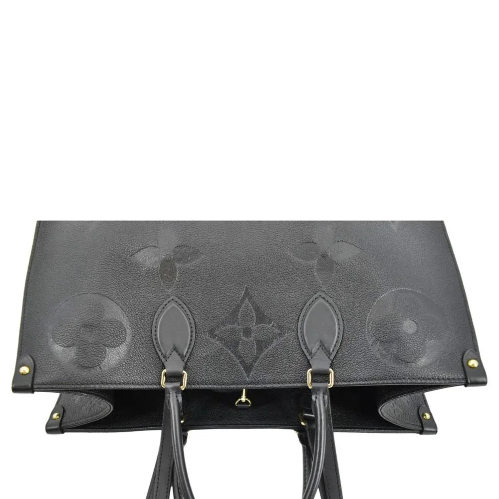 LOUIS VUITTON  Onthego GM Monogram Empreinte Leather Tote Bag Black - Picture 5 of 12